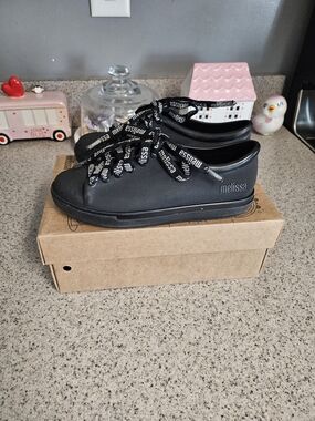 Melissa Kids Black Lace-Up Sneakers